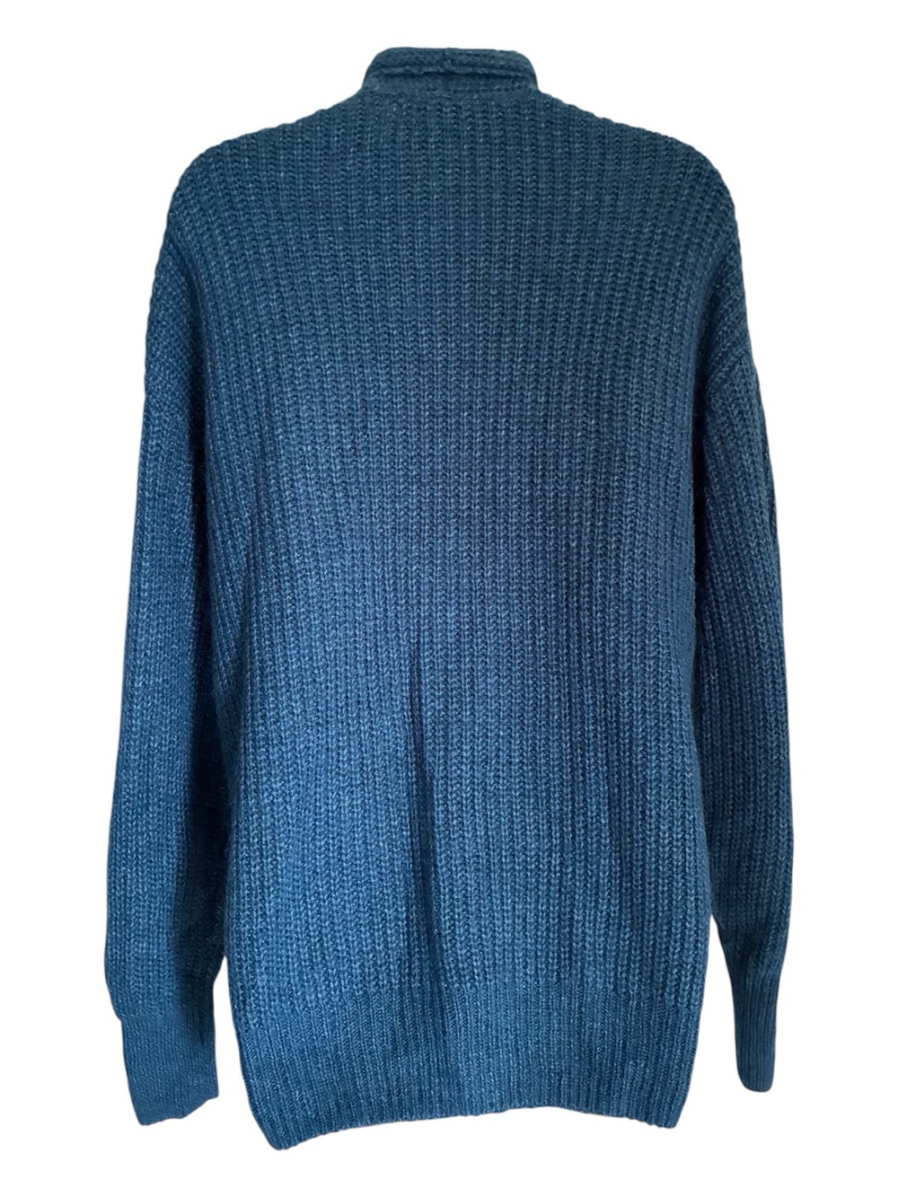 VTG Moda International 2000s Victoria's Secret Cozy Teal Chunky Cardigan Sz M - Picture 6 of 7